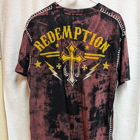 REDEMPTION men's unique graphic tee-shirt from RAW STATe by Affliction - size XL - Picture 4 of 7